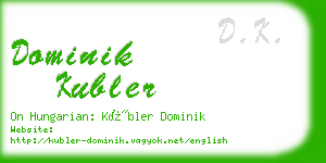 dominik kubler business card